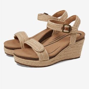 NEW Aetrex Womens Sydney Orthopedic Ankle Strap Espadrille Wedge Sandals 10.5-11